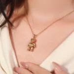 Golden Bear Pendant | 18K Yellow Gold Bear Pendant with Ruby Heart(pendant only) - Image 3