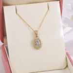 1.2ct Lab Diamond Pendant | 18K Yellow Gold Halo Accent Necklace (Pendant Only)​ - Image 3