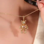 Golden Bear Pendant | 18K Yellow Gold Bear Pendant with Ruby Heart(pendant only) - Image 4