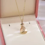 Diamond Fortune Pendant | 18K Yellow Gold Money Bag Necklace with $ (Pendant Only) - Image 5