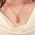 Golden Bear Pendant | 18K Yellow Gold Bear Pendant with Ruby Heart(pendant only) - Image 5