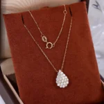 Round Cut Lab Diamond Pendant Necklace Teardrop Cluster Style - Image 6