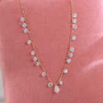 Pear Shape Lab Diamond Necklace | 18K Yeloow Gold Lab Diamond Choker with 19-Bead Accents​ - Image 5