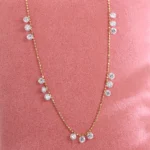 15-Stone Lab Diamond Choker | 18K Yellow Gold Lab Diamond Necklace with Round-Cut - Image 2