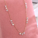 15-Stone Lab Diamond Choker | 18K Yellow Gold Lab Diamond Necklace with Round-Cut - Image 3