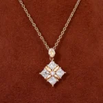 Princess Cut Lab Diamond Pendant Necklace Geometric Cross Charm Style(pendant only) - Image 4