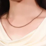 Beaded Elegance Necklace | 18K Yellow Gold Two-Strand Beaded Chain with Contrasting Accents - Image 3
