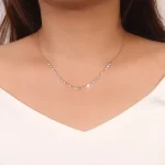 Pear Shape Lab Diamond Necklace | 18K Gold Lab Diamond Choker with 19-Bead Accents​