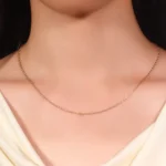 18K Yellow Gold Beaded Chain with Adjustable Extension - Image 2