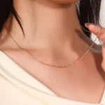 18K Yellow Gold Beaded Chain with Adjustable Extension - Image 3
