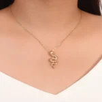 18K Yellow Gold Snake Pendant | Diamond Scales & Ruby Eyes (Pendant Only)​ - Image 7
