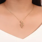 18K Gold Snake Pendant | Lab Diamond Scales & Ruby Eyes (Pendant Only)​
