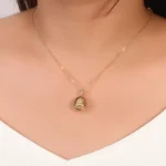 18K Yellow Gold Spinning Dharma Pendant | Diamond Accents and Rotating Base(Pendant Only) - Image 5