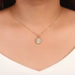 1.2ct Lab Diamond Pendant | 18K Yellow Gold Halo Accent Necklace (Pendant Only)​ - Image 5