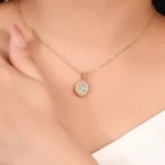 1.2ct Lab Diamond Pendant | 18K Yellow Gold Halo Accent Necklace (Pendant Only)​ - Image 7