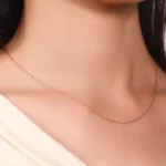 Classic Cable Elegance Necklace | 18K Yellow Gold Delicate Cable Chain - Image 2
