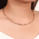18K Yellow Gold Magnetic Necklace | Magnetic Convertible Necklace-Bracelet with Layered Bead Sculpture​ - Image 5