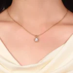Oval Diamond Pendant | Bezel-Set Oval Lab Diamond in 18K Yellow Gold(pendant only) - Image 3