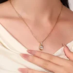 Vintage Oval Pendant | Oval-Cut Lab Diamond in 18K Yellow Gold (Pendant Only)​ - Image 4