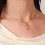 Divine Light Cross Pendant | 18K Yellow Gold Cross Pendant with Lab Diamonds(pendant only) - Image 5