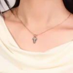 Divine Light Cross Pendant | Princess-Cut Lab Diamond 18K Gold Cruciform Pendant (Pendant Only) - Image 3