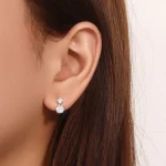 Lab Diamond Hoops Ring | 18K Yellow Gold Earrings with Princess & Round Lab Diamonds