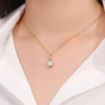 Round Cut Lab Diamond Pendant Necklace Classic Disc Cluster Style(pendant only) - Image 4