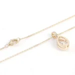 *14K Gold Pear Shaped Moissanite Bezel Pendant Necklace - Image 2