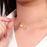 Round Cut Lab Diamond Pendant Necklace Modern Split Heart Style - Image 7