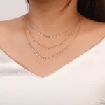 ​​18K Yellow Gold Lab Diamond Choker | 7-Stone Lab Diamond Necklace with Pear-cut Center​ - Image 10