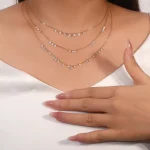 Pear Shape Lab Diamond Necklace | 18K Gold Lab Diamond Choker with 19-Bead Accents​