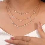 15-Stone Lab Diamond Choker | 18K Yellow Gold Lab Diamond Necklace with Round-Cut - Image 9