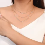Pear Shape Lab Diamond Necklace | 18K Gold Lab Diamond Choker with 19-Bead Accents​
