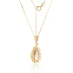Vintage Floral Halo Lab Diamond Pendant in 18k Yellow Gold | Pendant Only - Image 2