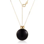 Leopard Print Lab Diamond Halo Disc Pendant in 18k Yellow Gold | Pendant Only - Image 2