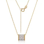 Two-Tone Pavé Lab Diamond Barrel Slide Pendant | Pendant Only