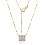 Two-Tone Pavé Lab Diamond Barrel Slide Pendant | Pendant Only