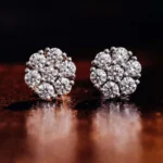 *Elegant Round Cut White Gold Moissanite Earrings - Image 2
