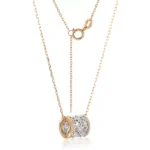 Two-Tone Pavé Lab Diamond Barrel Slide Pendant | Pendant Only - Image 2