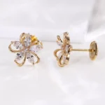 Floral Marquise Cut Moissanite Stud Earrings with Openwork Details - Image 6