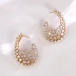 Pavé Lab Diamond Statement Drop Earrings in 18k Yellow Gold(Earring backs not included) - Image 5