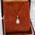 Vintage Floral Halo Lab Diamond Pendant in 18k Yellow Gold | Pendant Only - Image 3