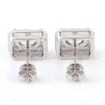 *Halo Moissanite White Gold Stud Earrings - Image 2