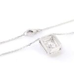 *3CT Radiant Moissanite Pendant Necklace with Halo Setting - Image 3