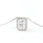 *3CT Radiant Moissanite Pendant Necklace with Halo Setting - Image 5