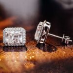 *Halo Moissanite White Gold Stud Earrings - Image 6