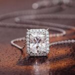 *3CT Radiant Moissanite Pendant Necklace with Halo Setting - Image 9