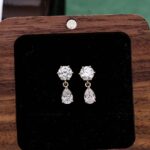 Elegant Pear Moissanite Drop Earrings - Image 2
