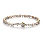 Dual-Tone Radiance Bracelet | 18K Bracelet with Alternating 3.3ctw Round-Cut Lab Diamond