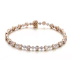 Dual-Tone Radiance Bracelet | 18K Bracelet with Alternating 3.3ctw Round-Cut Lab Diamond - Image 2